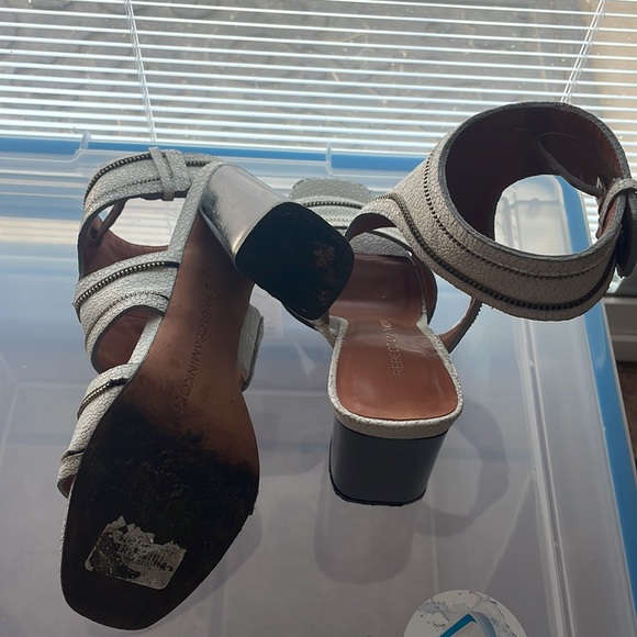 Rebecca Minkoff, off-white, ankle strap, block heel sandal, women’s size 5 1/2 - Picture 4 of 4